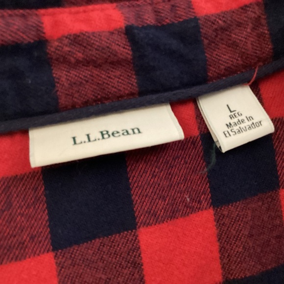 L.L. Bean Women’s Black & Red Flannel Shirt size large - Picture 6 of 12